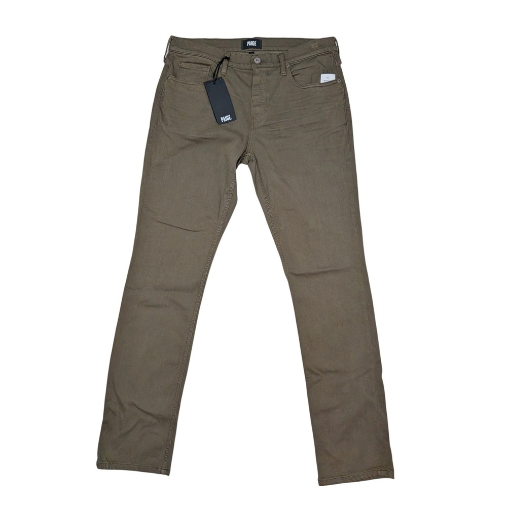 Paige Federal Slim Straight Jeans 33 Desert Taupe Transcend Stretch Mens Pants